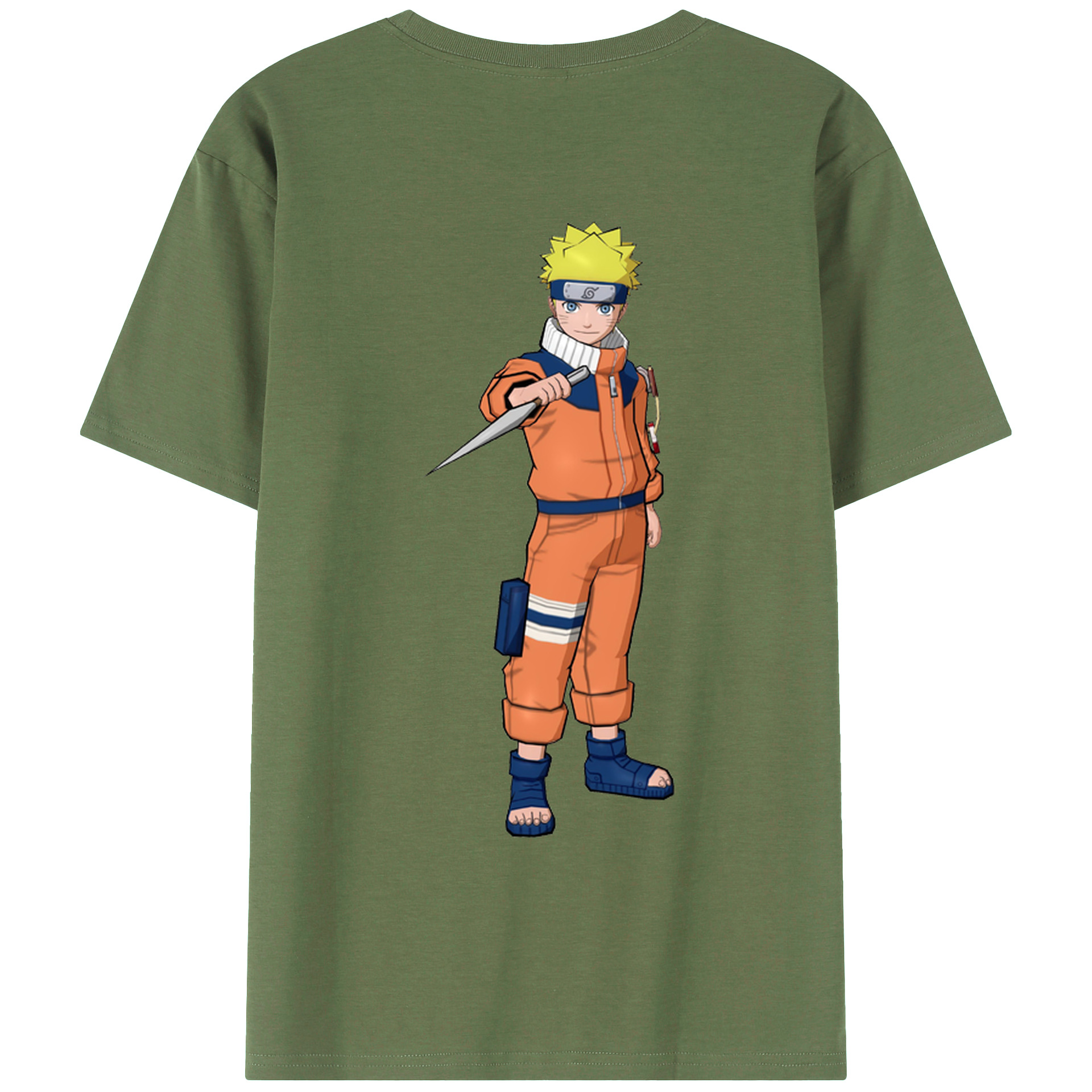 （画像用） NARUTO -ナルト- うずまき ナルト Uzumaki Naruto 綿100％ メンズ半袖Tシャツ（バックプリント） 通気性